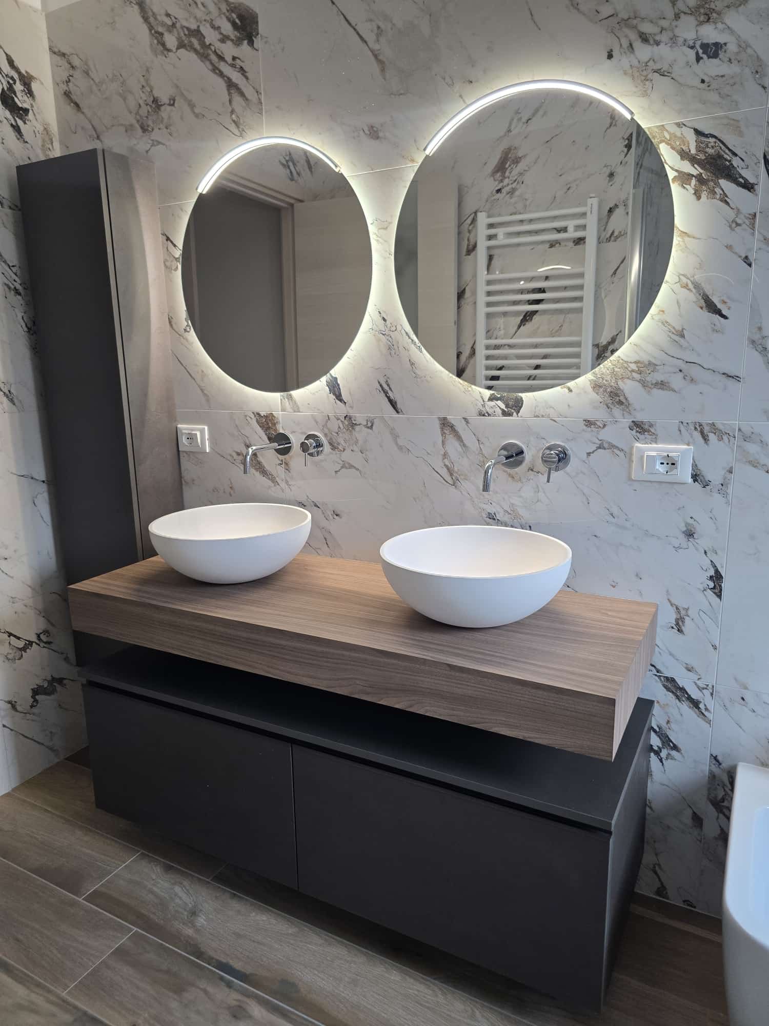 Composizione mobile bagno Noce Europeo