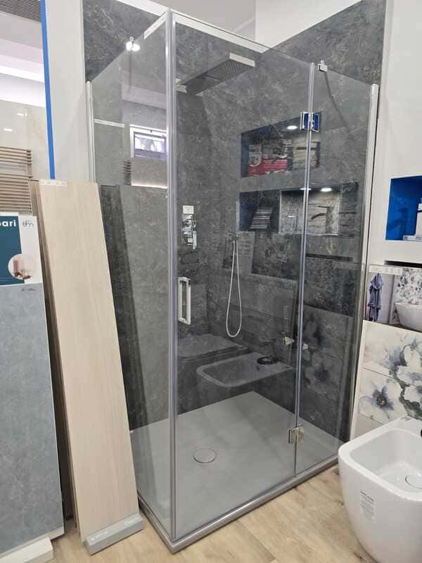 Porta doccia battente 120 cm + fisso 90 cm la violette