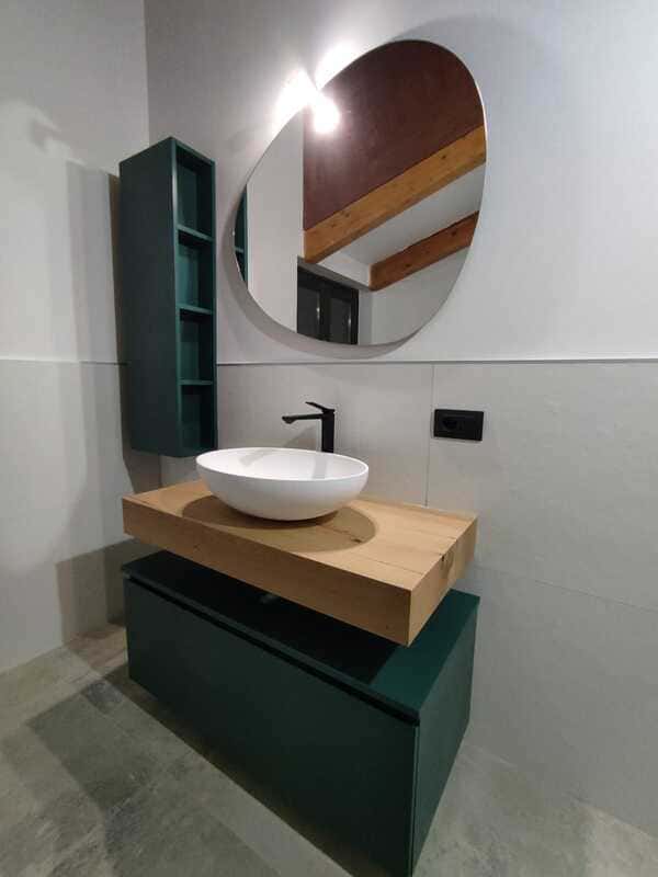 Composizione mobile bagno verde pino opaco