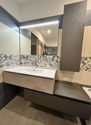 Composizione mobile bagno sospesa Ares bianco