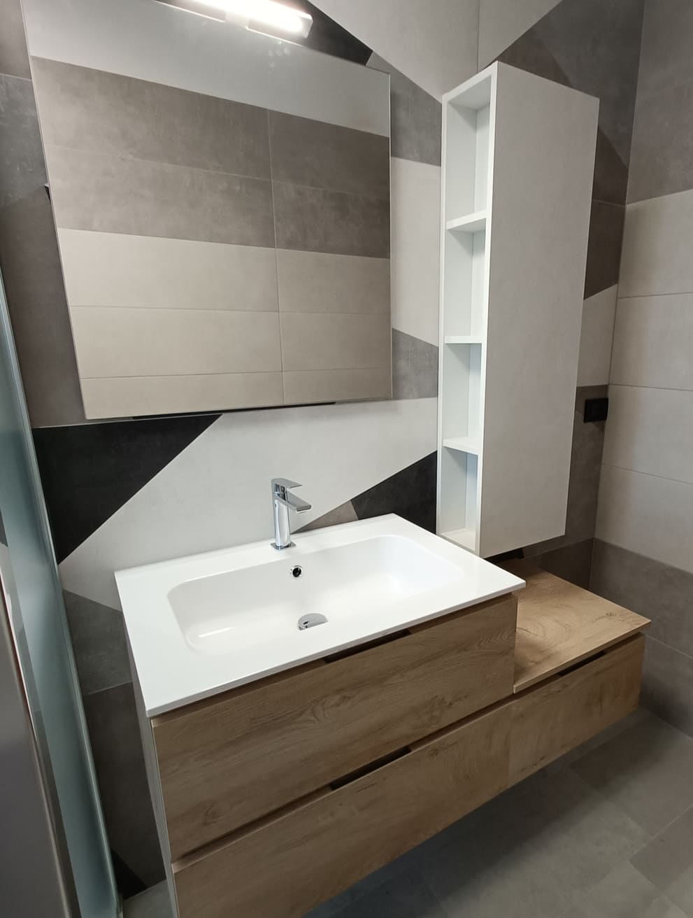 Composizione mobile bagno quercia naturale