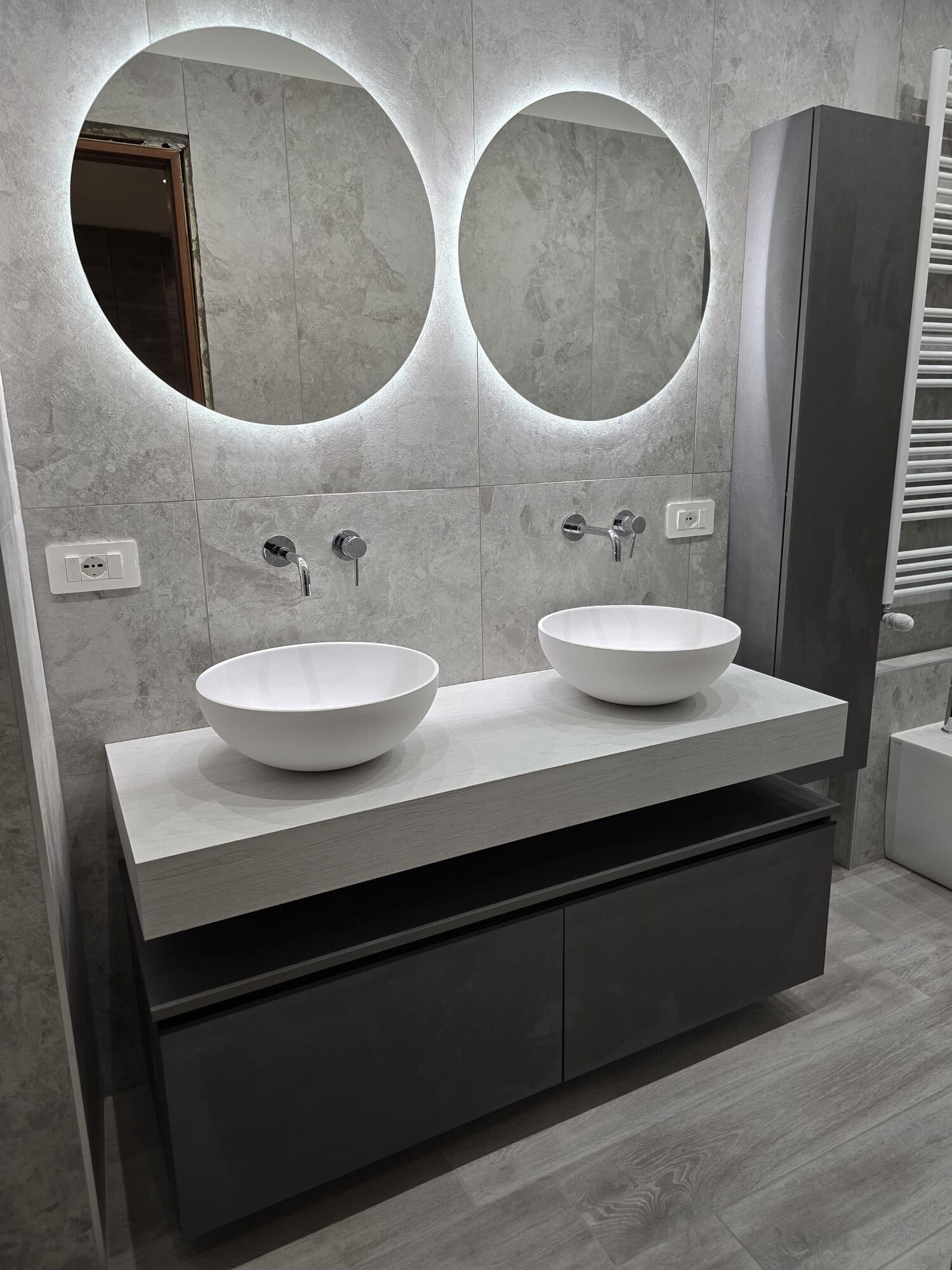 Composizione mobile bagno evoq sbiancato